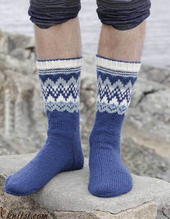 Men's sock pattern knitting