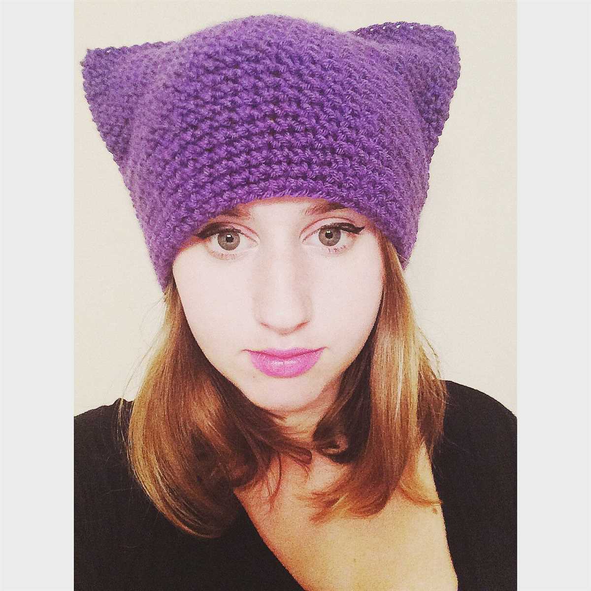 Knitted cat beanie pattern