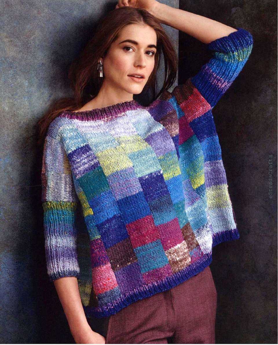 Entrelac knitting patterns sweater