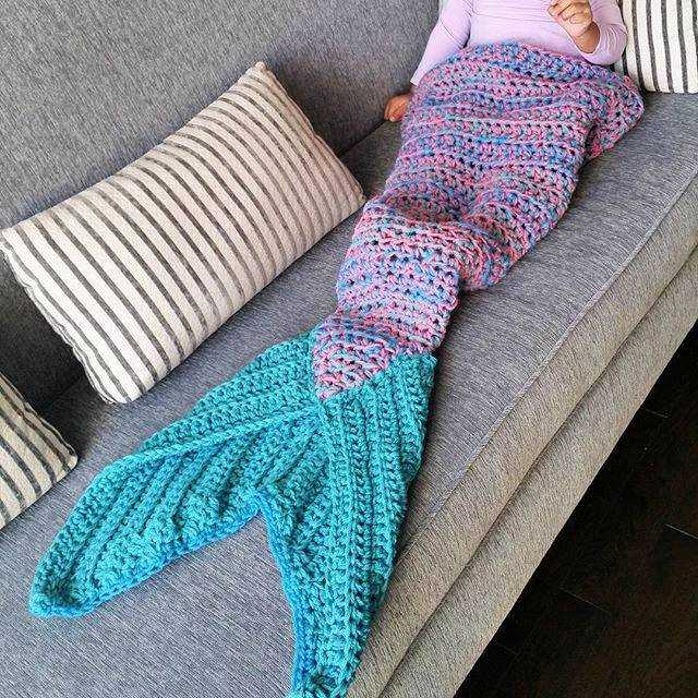 Loom knit mermaid tail blanket pattern