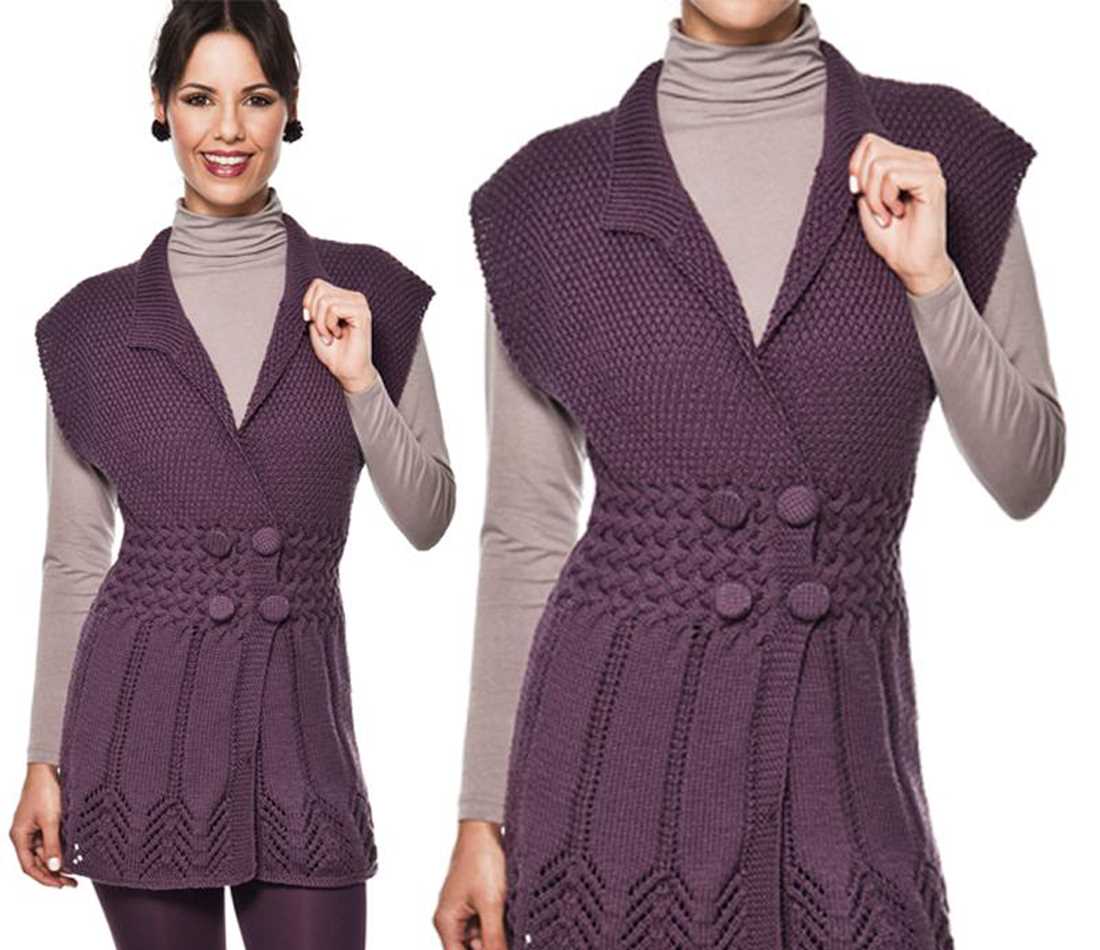 Long vest knitting pattern free