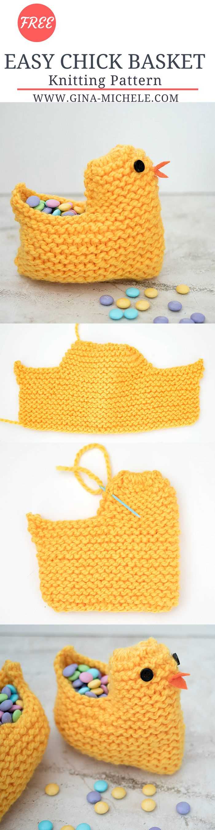 Knit easter chick basket pattern