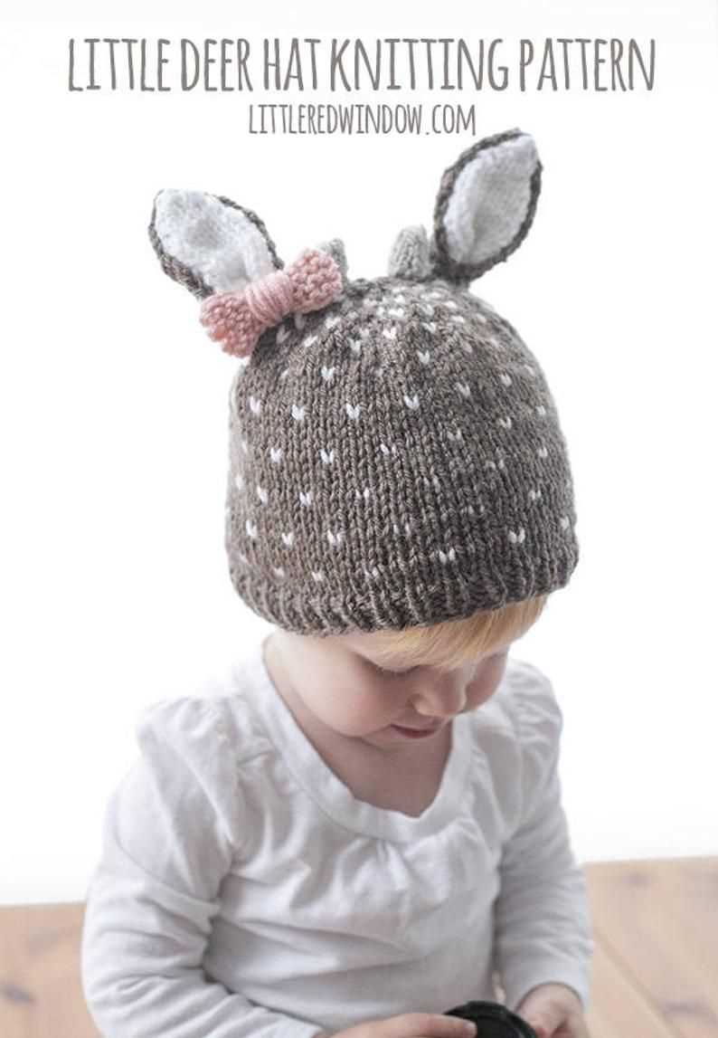 Knit deer hat pattern
