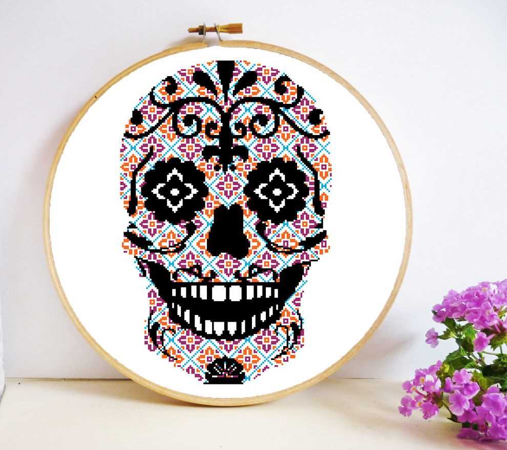 Sugar skull knitting pattern