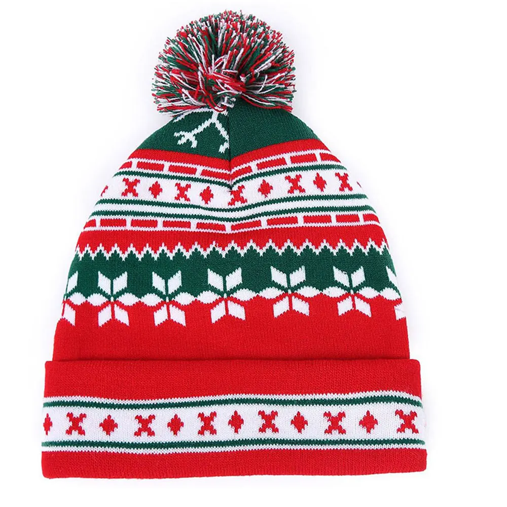 Christmas beanie hat knitting pattern