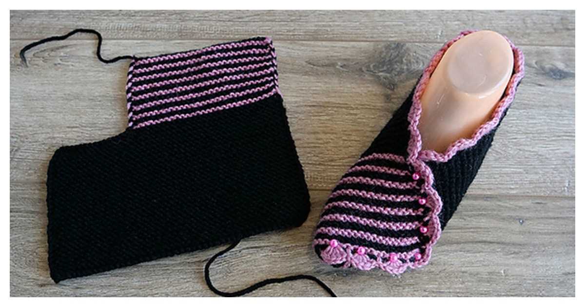 2 needle slipper knitting pattern