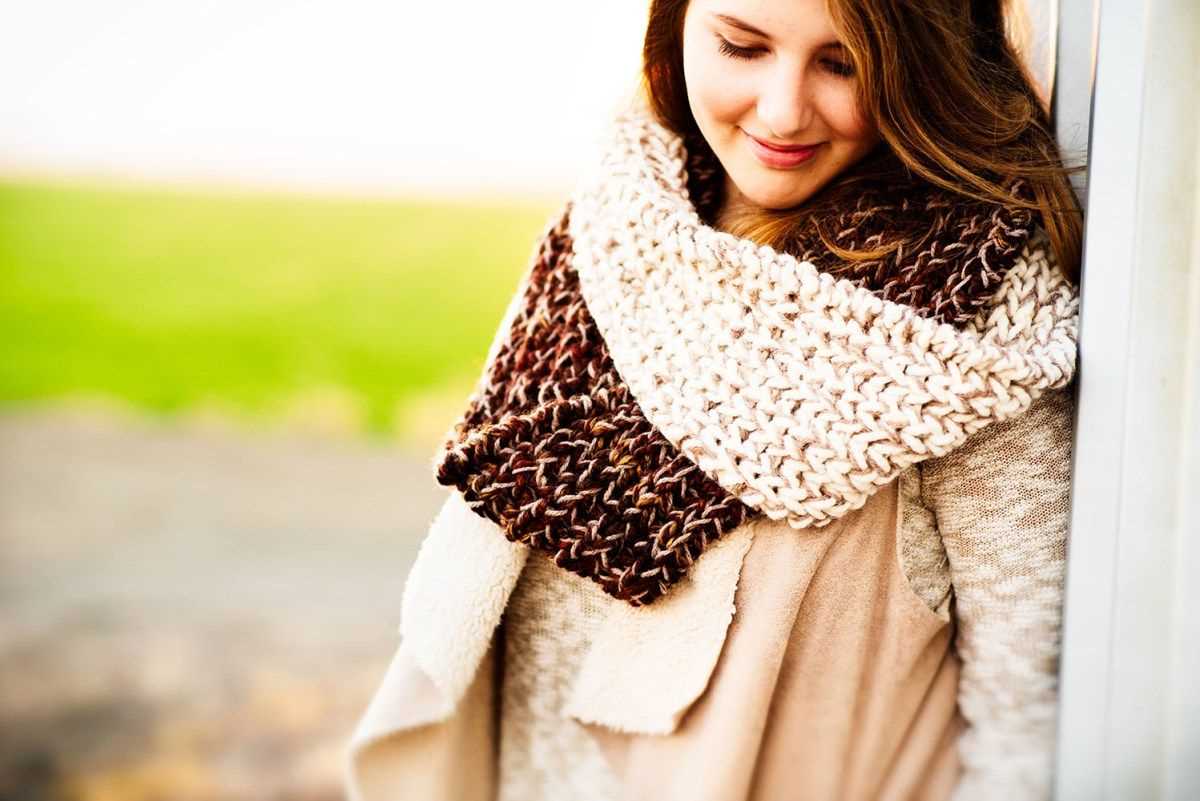 Boomerang scarf knitting pattern