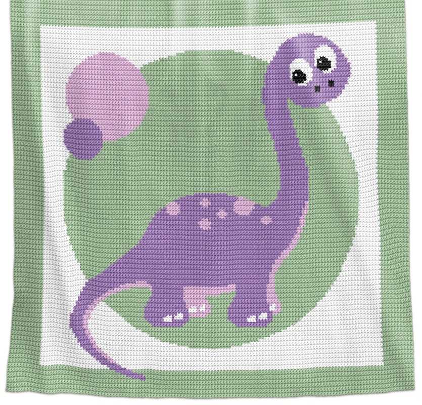 Dinosaur blanket knitting pattern