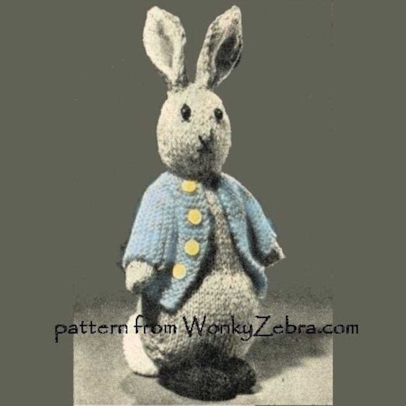 Vintage rabbit knitting pattern
