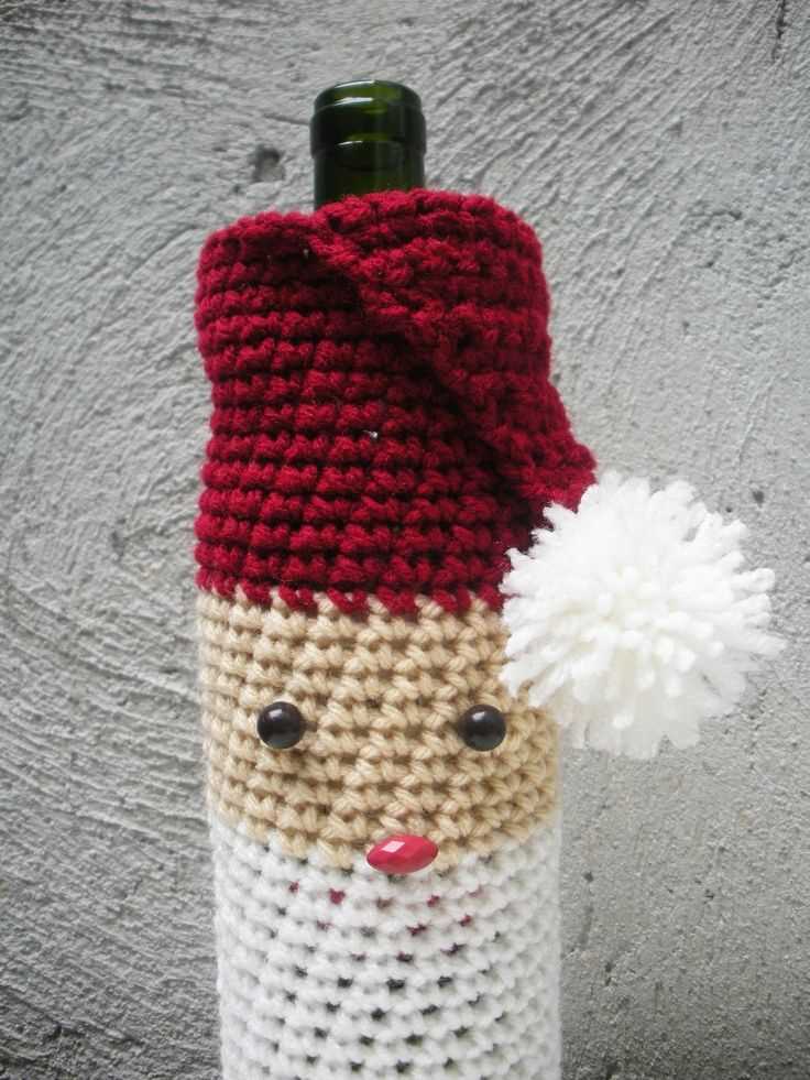 Christmas wine bottle cover knitting pattern