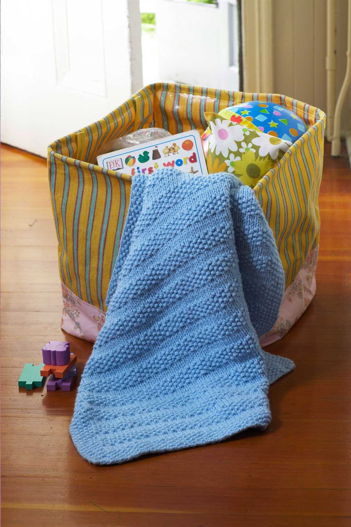 Seed stitch blanket knitting pattern
