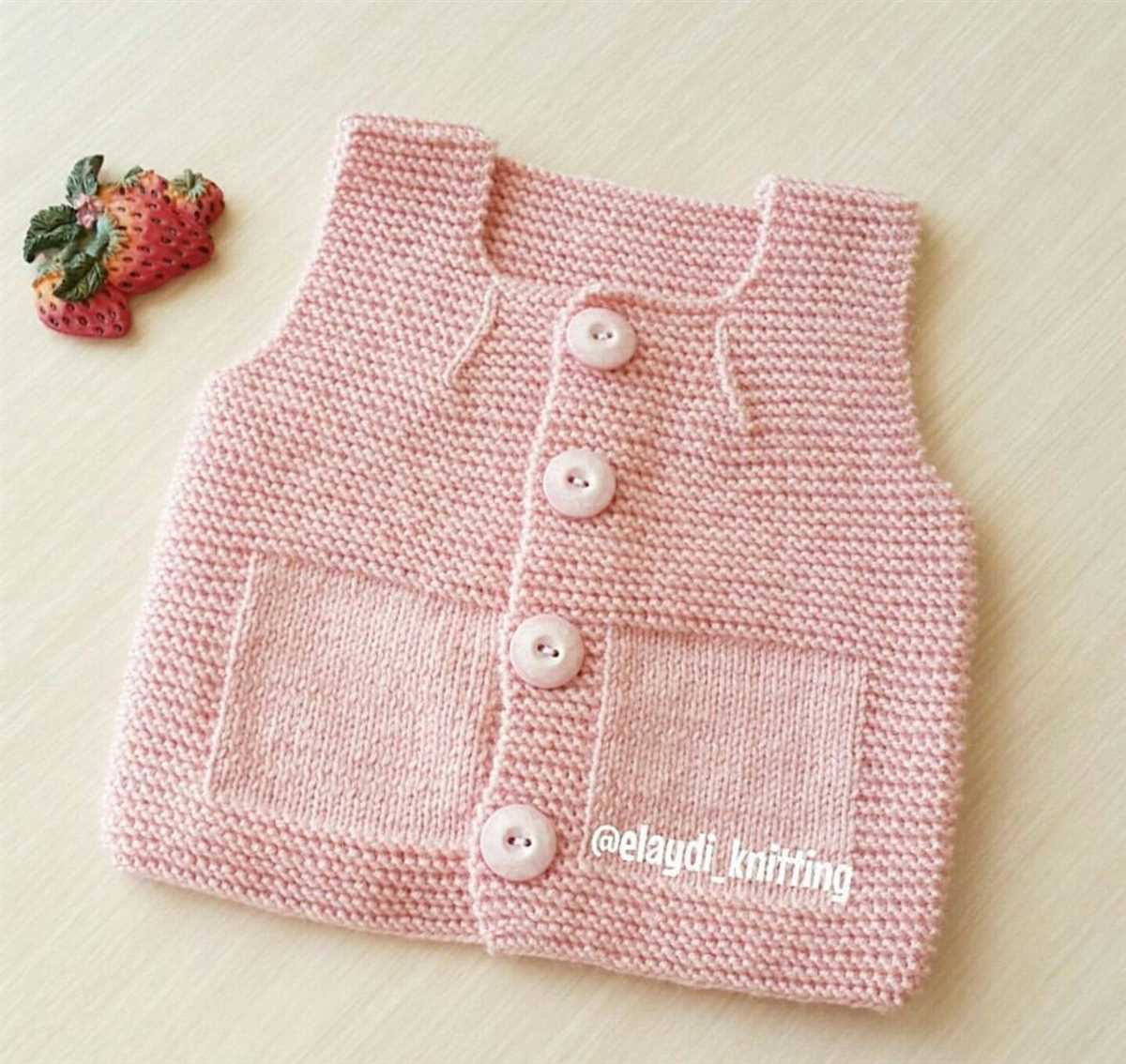 Baby vest knitting pattern