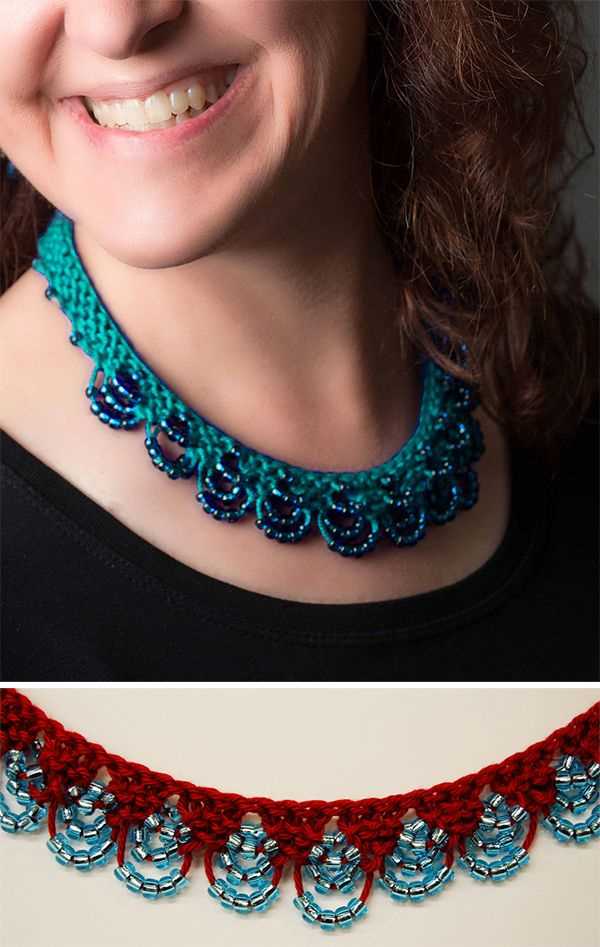 Knitting with beads patterns for necklaces
