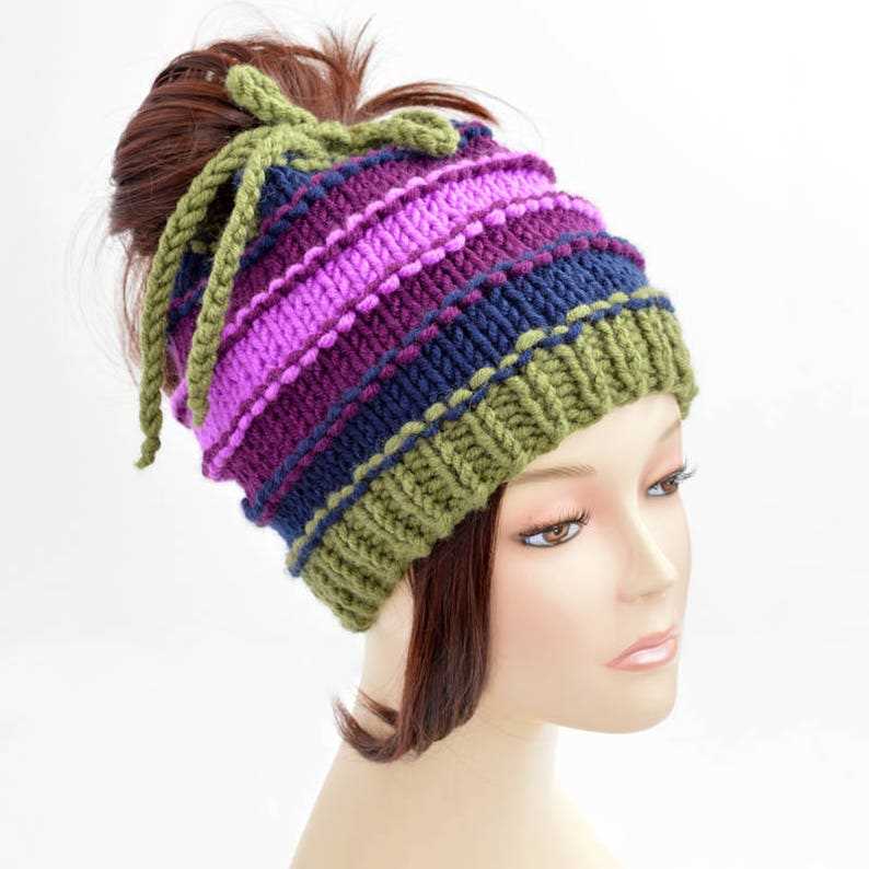 Step-by-Step Guide to Creating a Knit Ponytail Beanie Knit ponytail beanie pattern