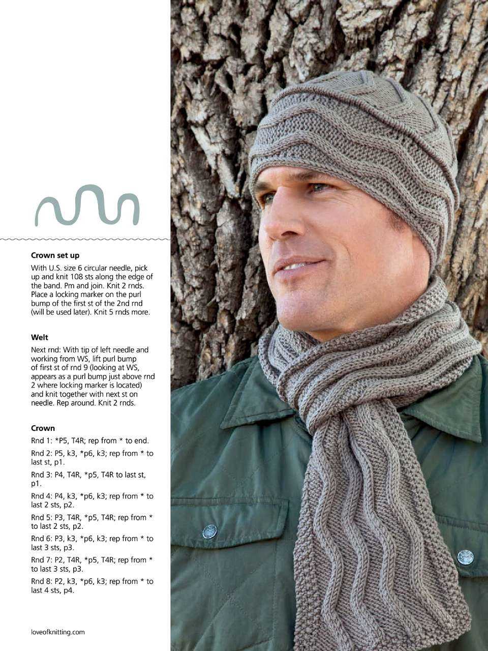 Men's cable knit hat pattern