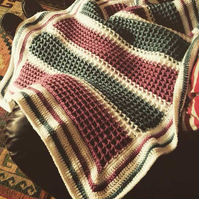 Waffle knit blanket pattern
