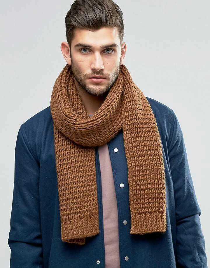 Knitting pattern mens scarf easy