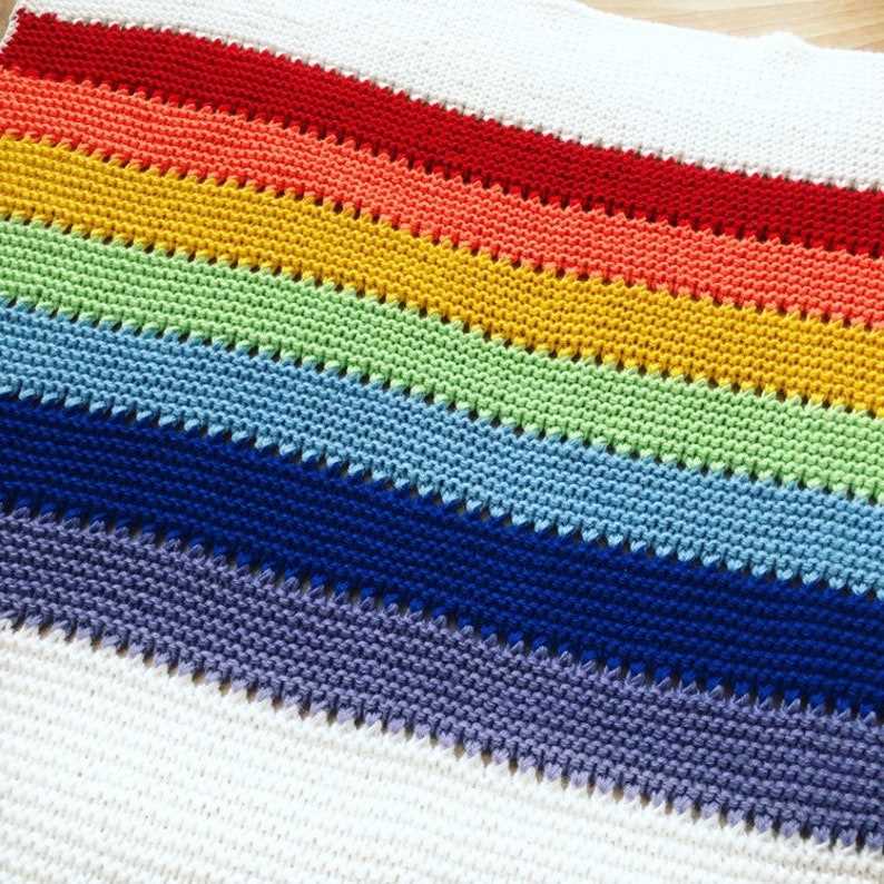 Rainbow knitted blanket pattern