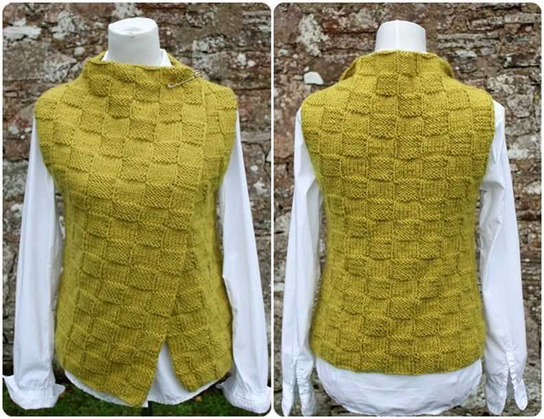 Free knitting pattern for long sleeveless vest