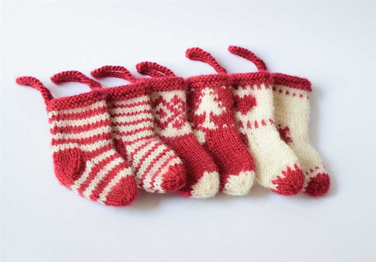 Mini stocking pattern knitting