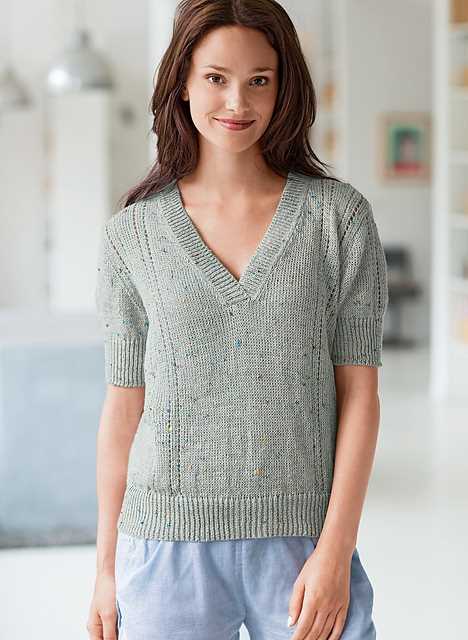 Women's v neck sweater knitting pattern