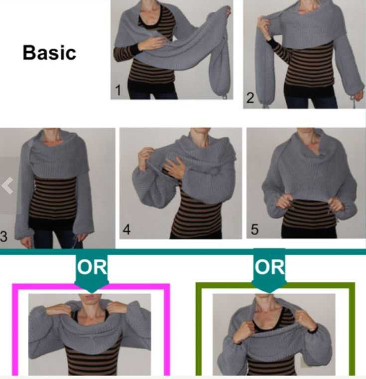 Sweater scarf with sleeves knitting pattern
