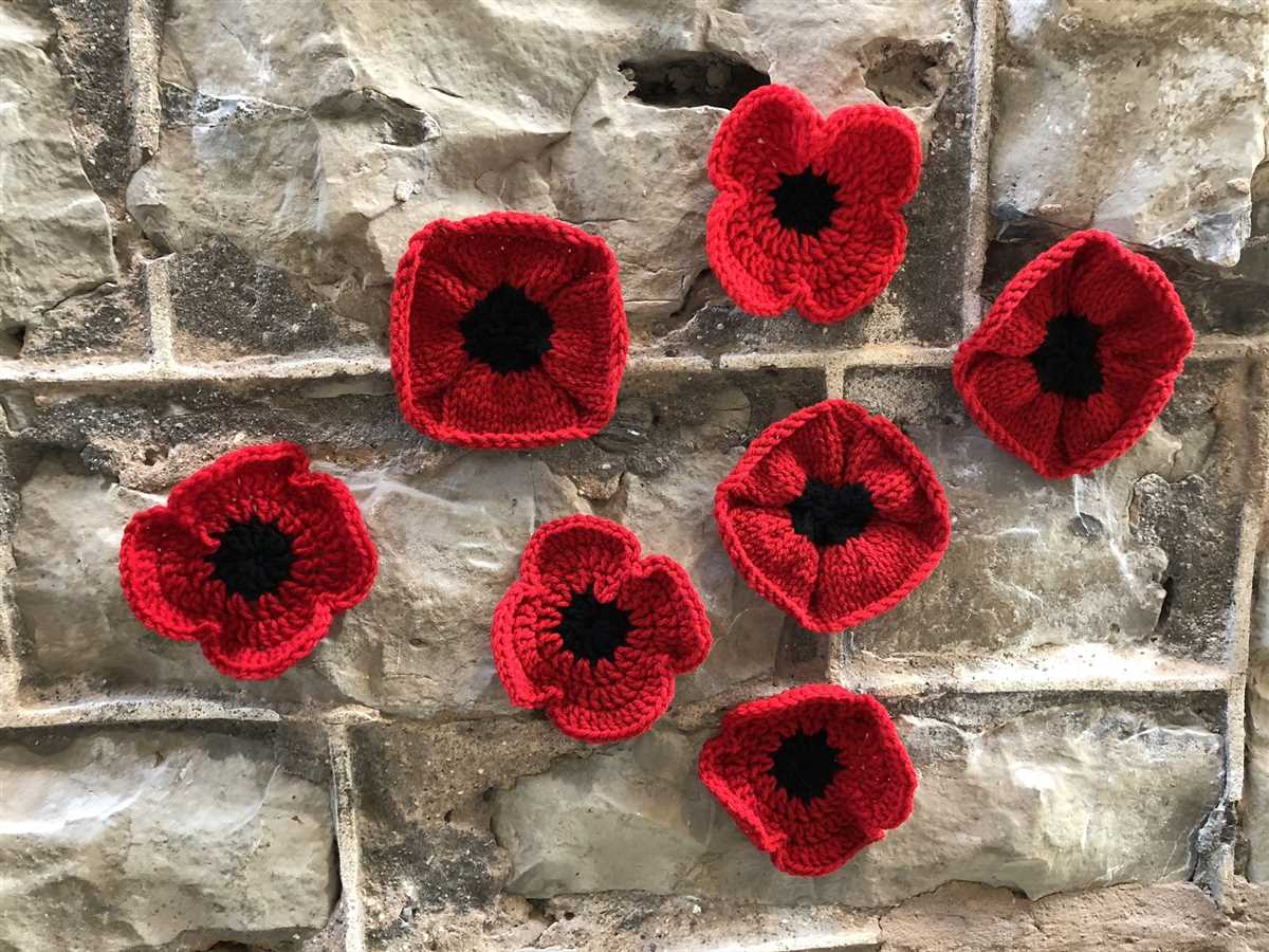 Knitting pattern for a poppy flower