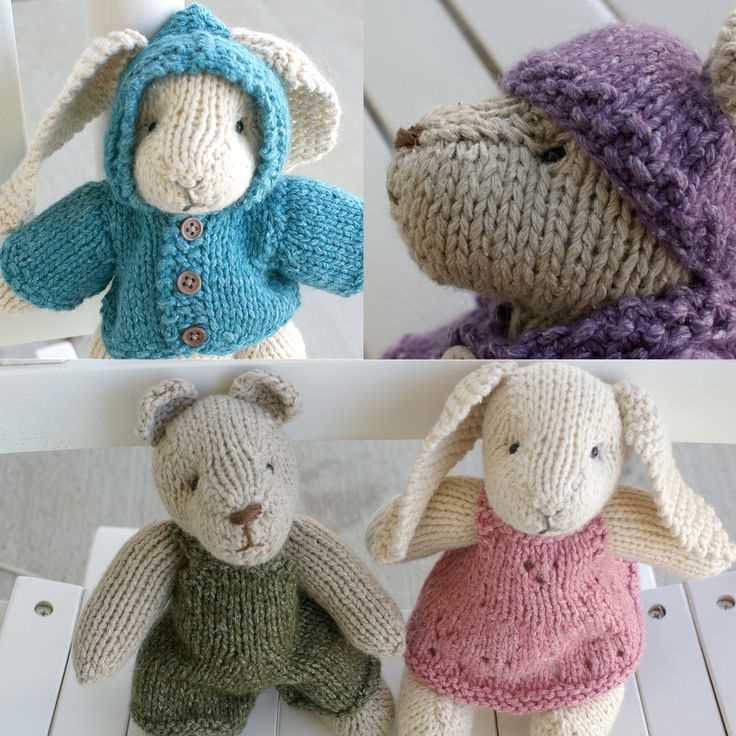 Knitting pattern for rabbit and bear