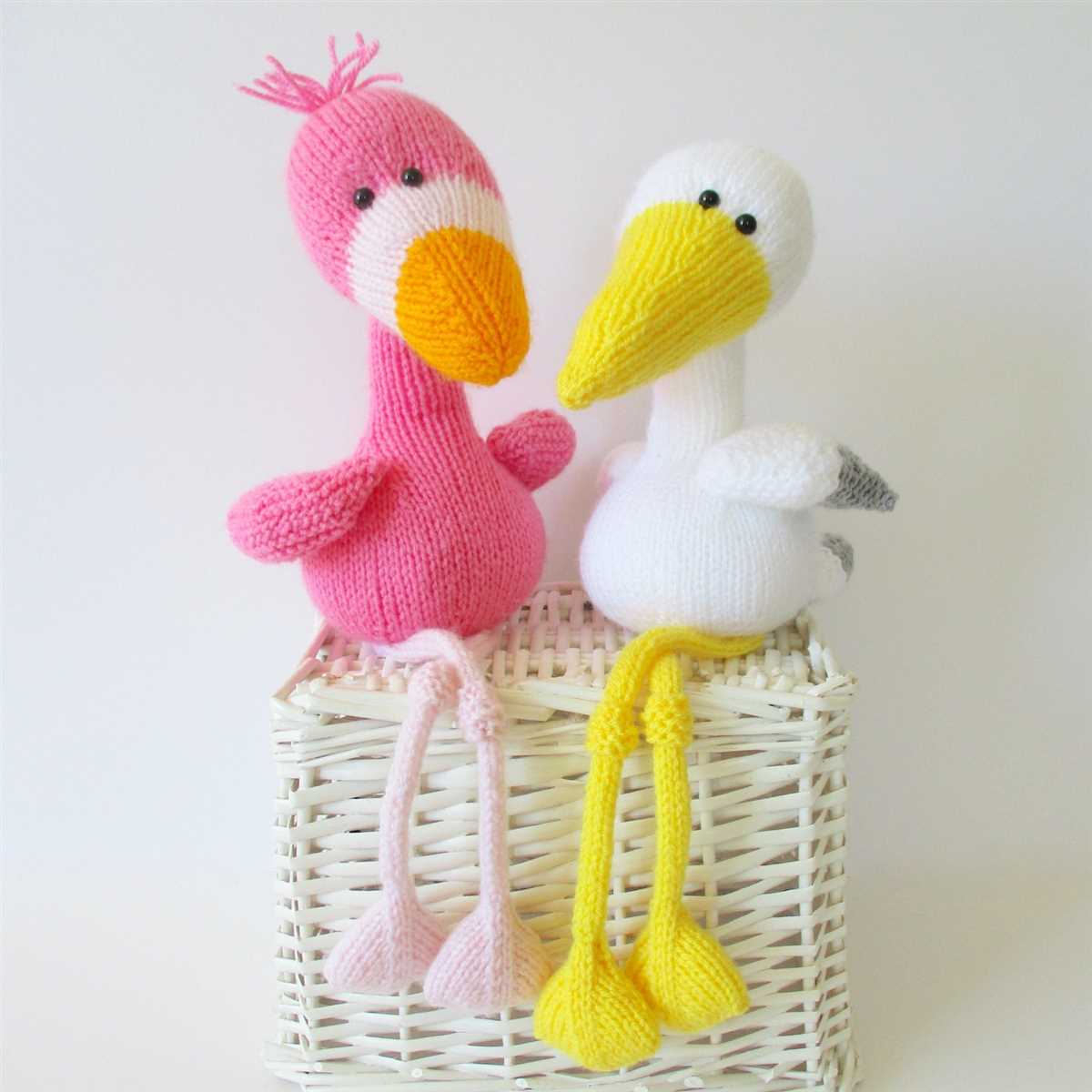 Knitted flamingo pattern