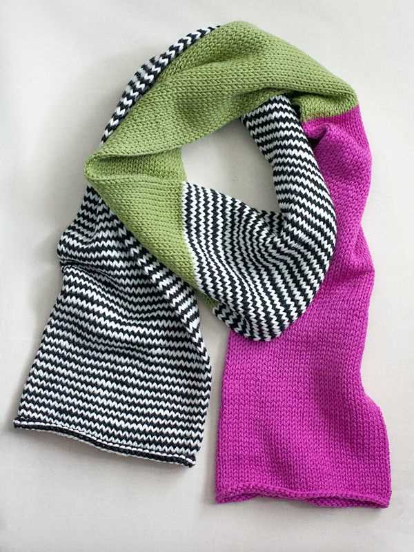 3 color knit scarf pattern