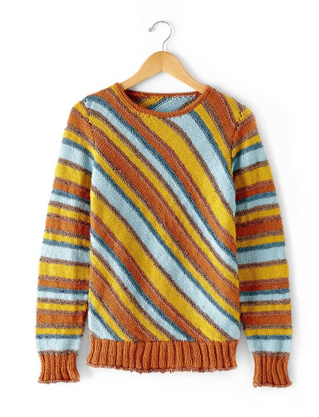 Diagonal stripe knitting pattern