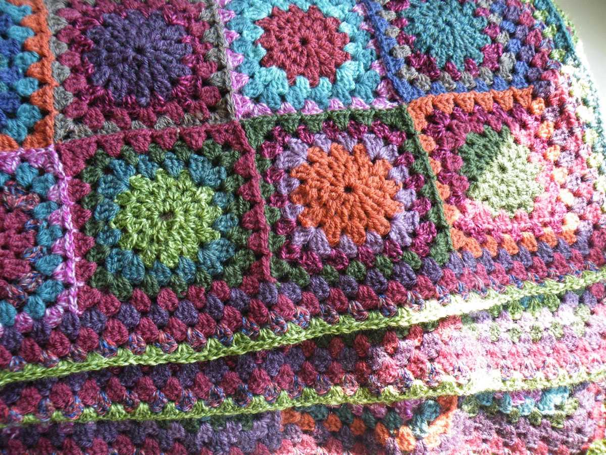 Knit granny square blanket pattern