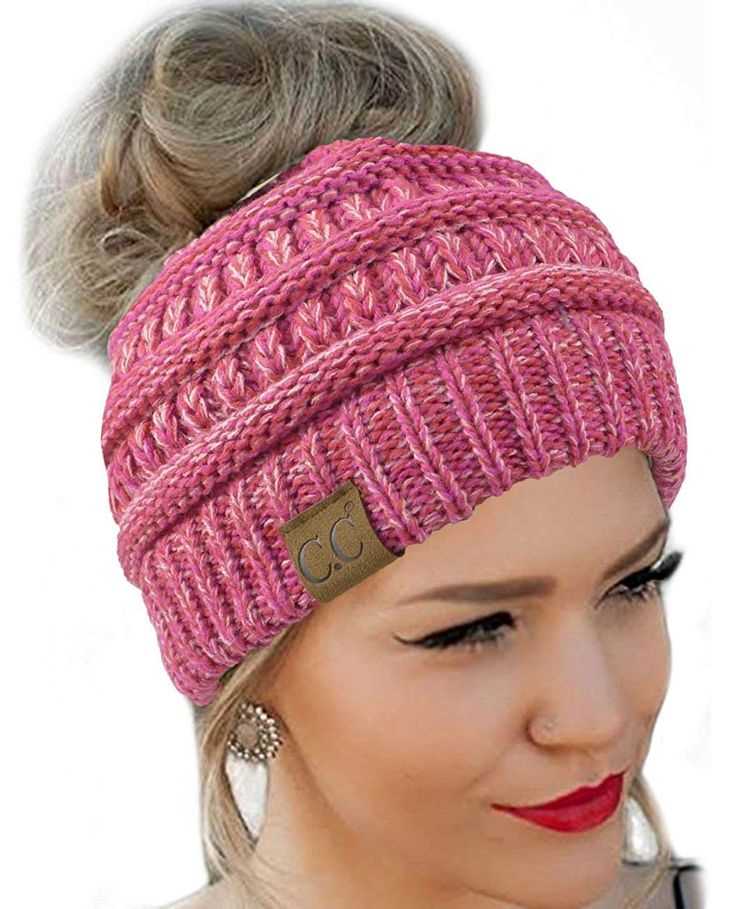 Knitted messy bun beanie pattern free