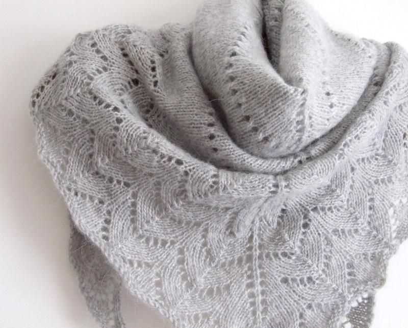 Simple triangle shawl knitting pattern