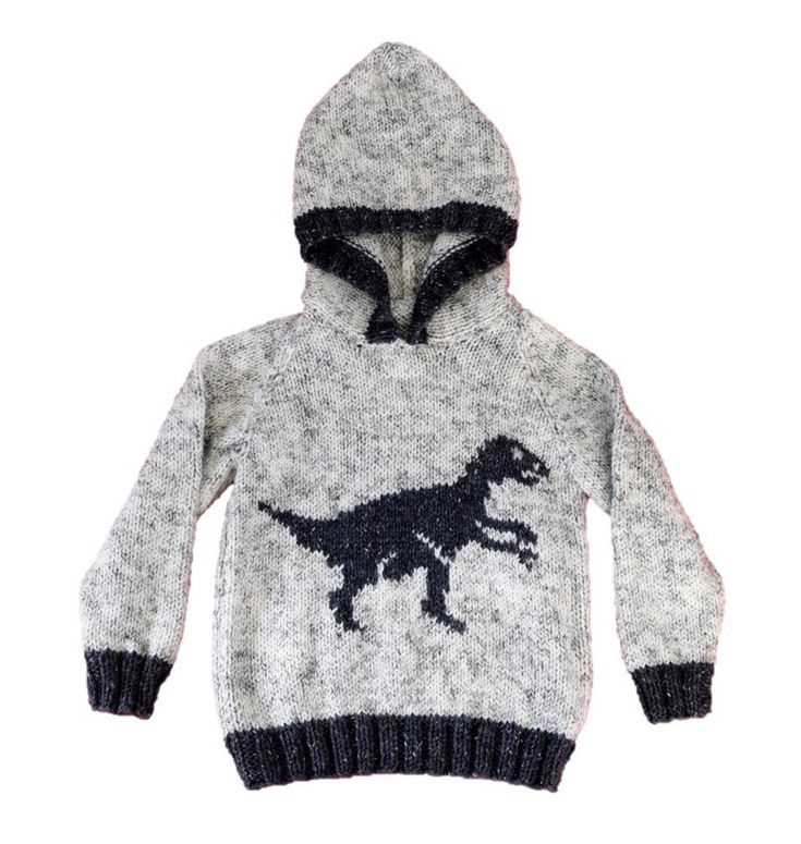Dinosaur hoodie knitting pattern