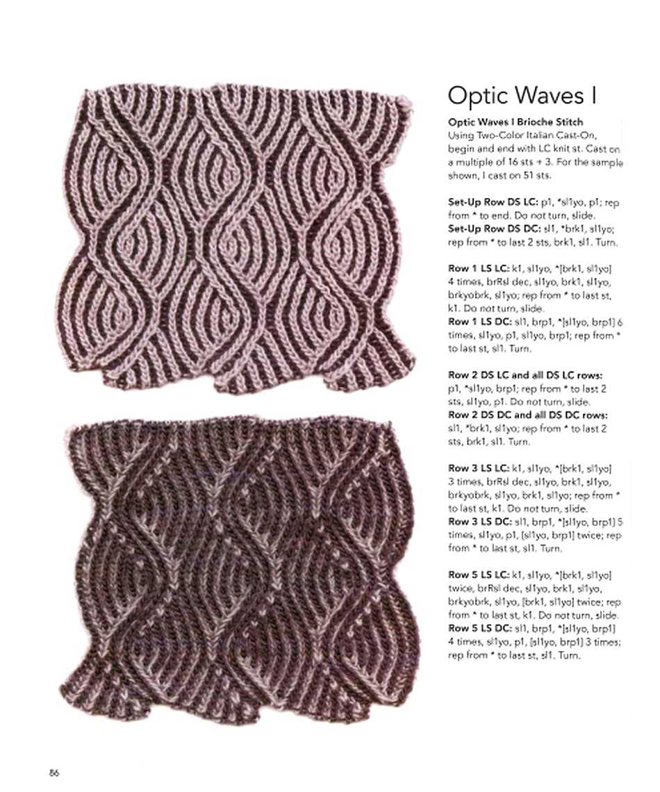 Two color brioche knitting patterns
