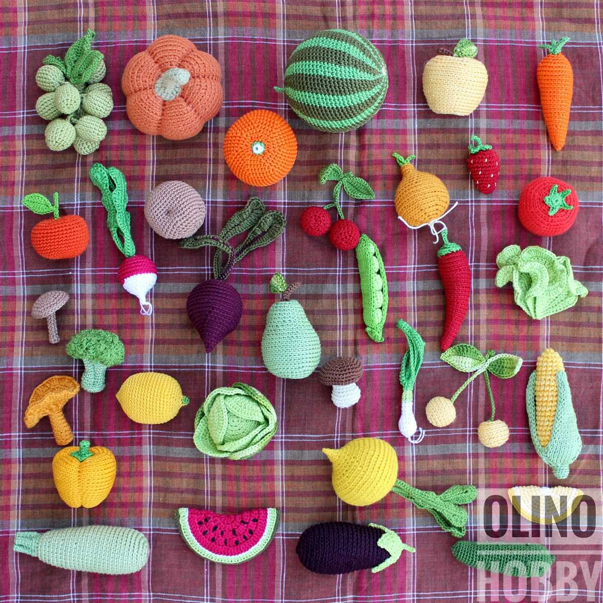 Knitted fruit and veg patterns