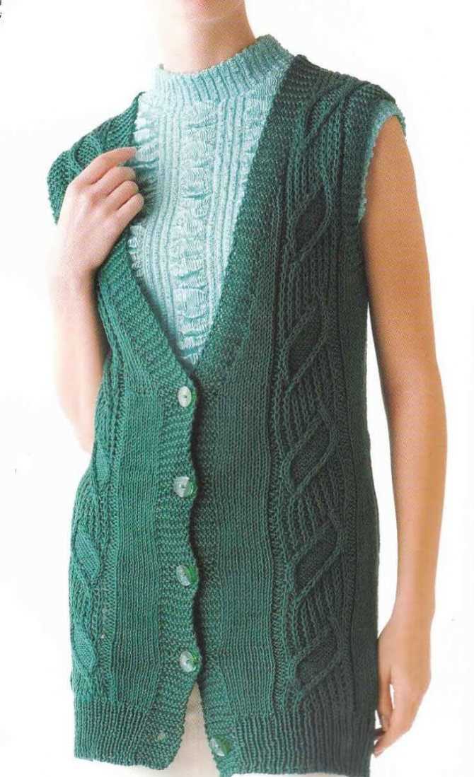 Free knitting pattern for long sleeveless vest