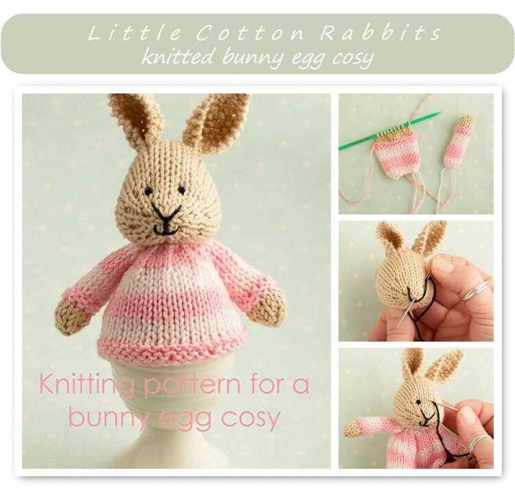 Knitted bunny egg cosy pattern