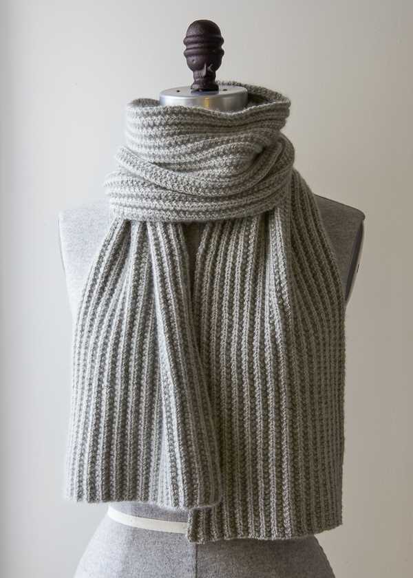 Men's ribbed scarf knitting pattern