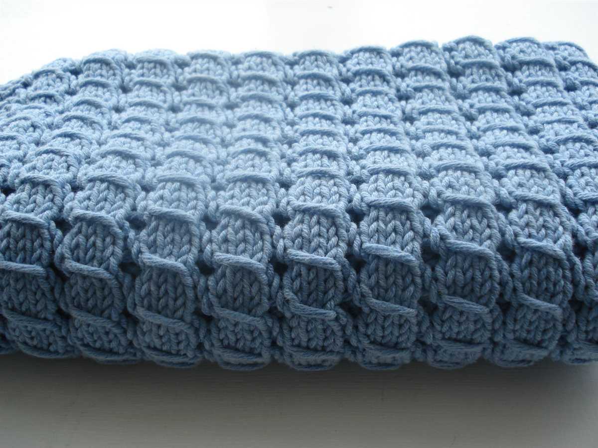 Waffle knit blanket pattern