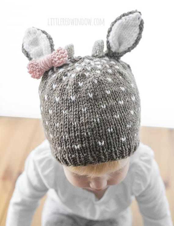 Knit deer hat pattern