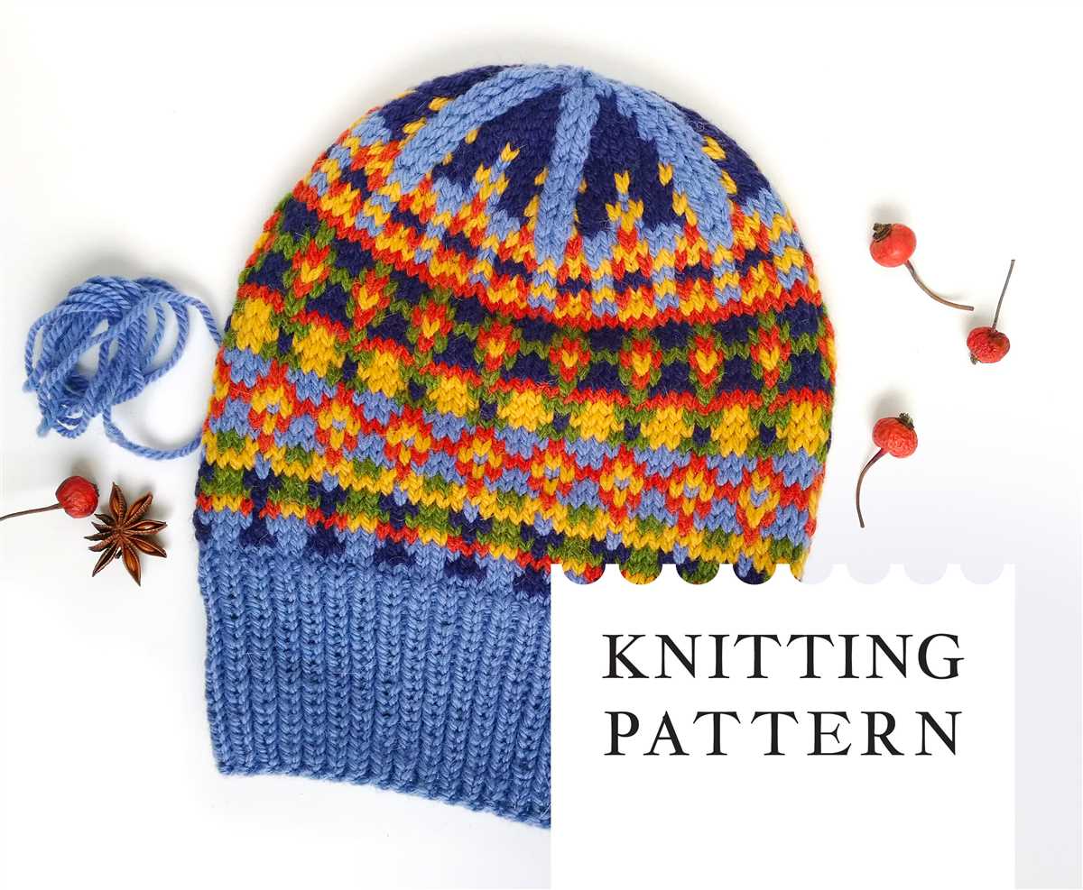 Swirled ski cap knitting pattern