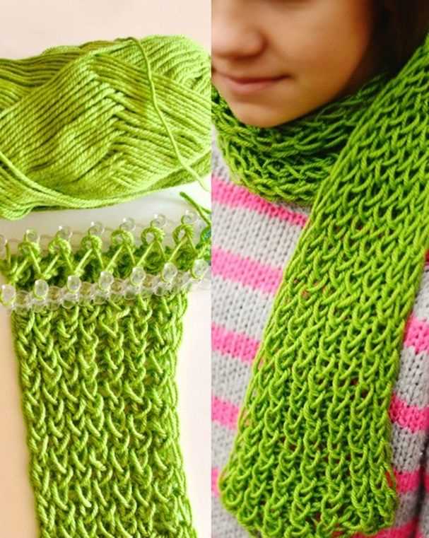 Loom knitting a scarf patterns