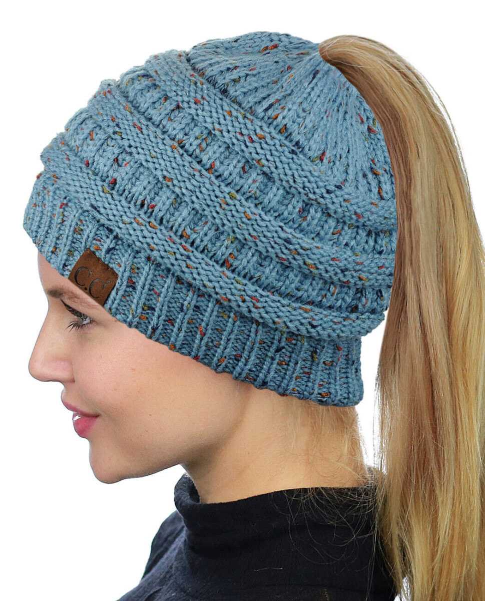 Knit ponytail beanie pattern