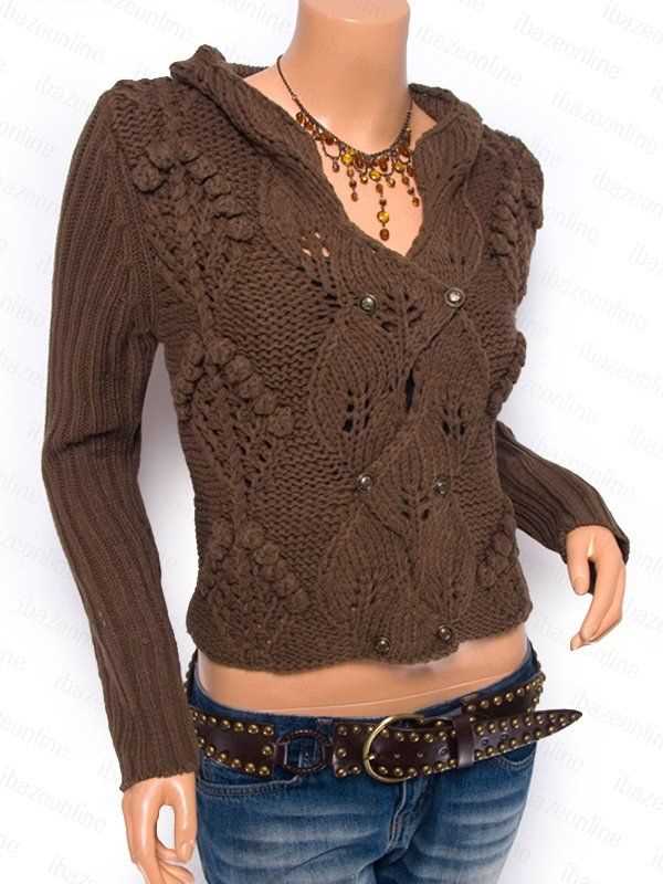 Leaf cardigan knit pattern