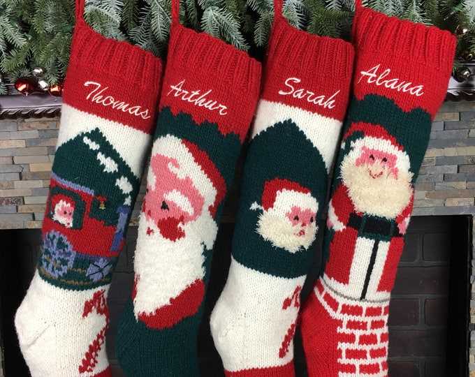 Santa christmas stocking knitting pattern
