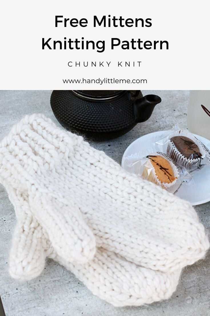 Knitting pattern for mittens in chunky wool