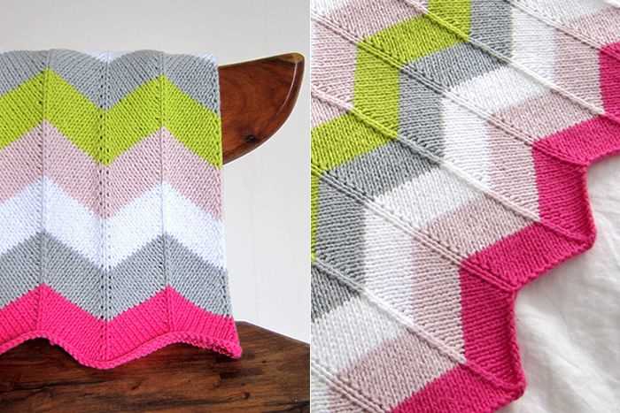 Chevron knit blanket pattern