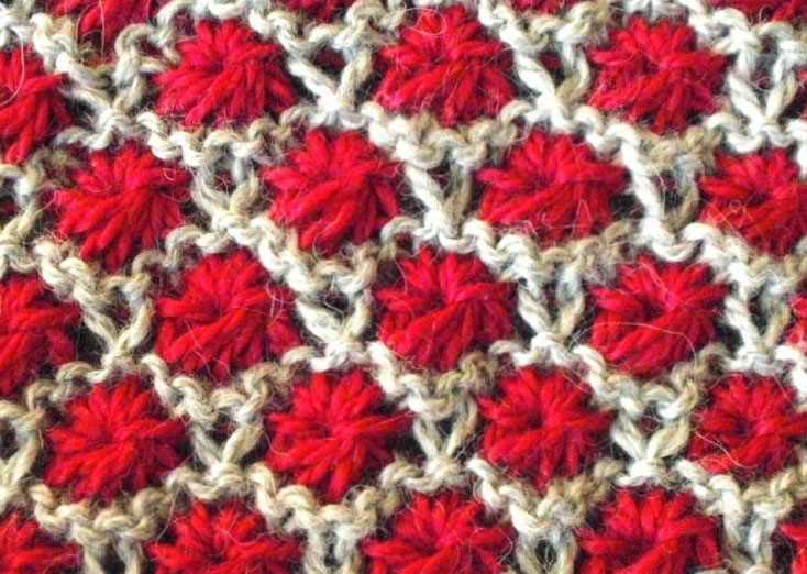 Flower stitch knitting pattern